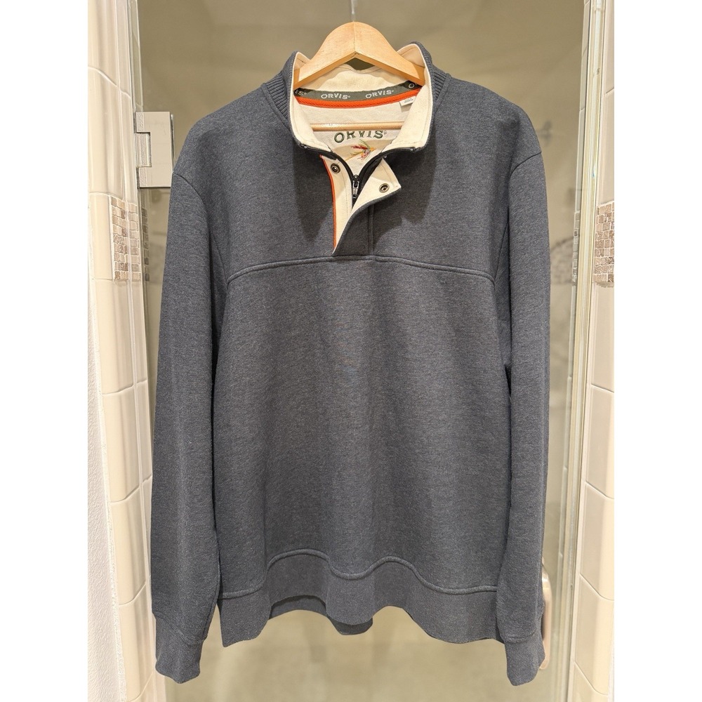 Men's Orvis Quarter Zip Pullover Sweater Charcoal Gray Sz XLarge. NWOT Gorpcore